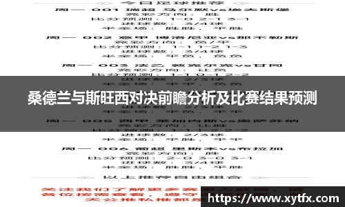 桑德兰与斯旺西对决前瞻分析及比赛结果预测